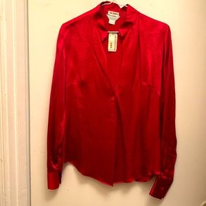 Paul Smith silk blouse in red. Very sexy and ideal for the Holiday season.